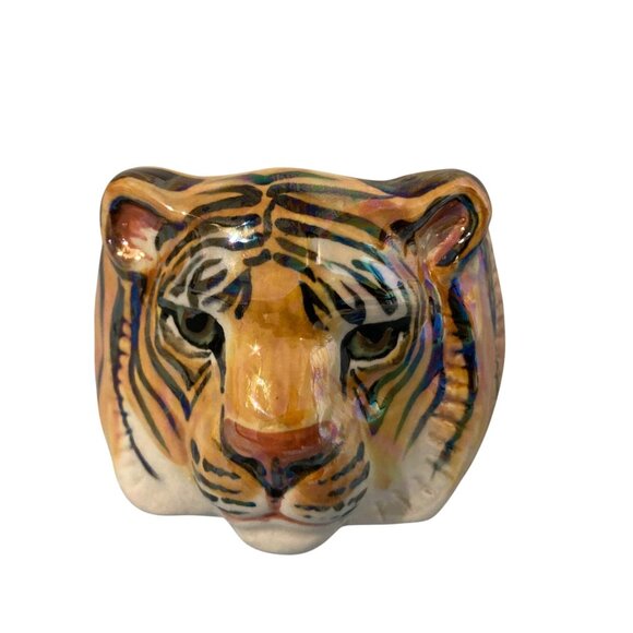 Karen Kelleher Signed KM One Of A Kind Ceramic Tiger Cuff Bracelet Luster Finish - Picture 2 of 10